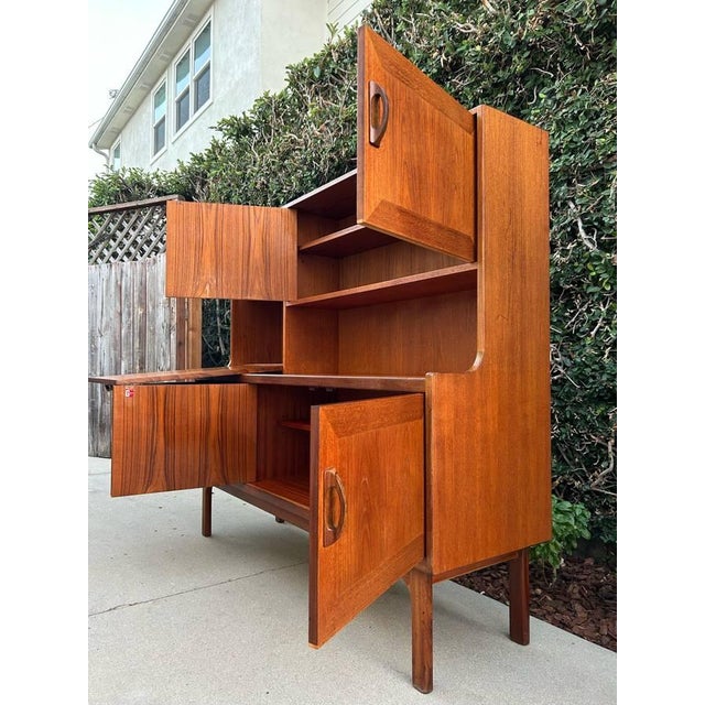 Brown 1960s Mid Century Teak Sideboard/Buffet Liquor Bar/Hutch G-Plan For Sale - Image 8 of 13