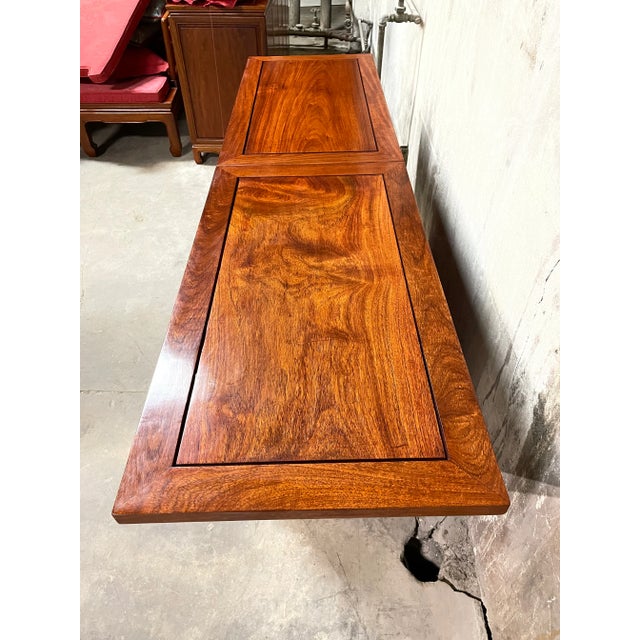 1960s Vintage George Zee Solid Teak Chinoiserie Flip Top Bar Server For Sale In New York - Image 6 of 10