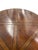 Round Inlaid Wood Two-Tier Coffee Table on Brass Casters For Sale In Indianapolis - Image 6 of 9