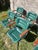 Mid-Century Modern Swivel Wire Chairs with Wooden Armrests, 1970s, Set of 2 For Sale - Image 6 of 18