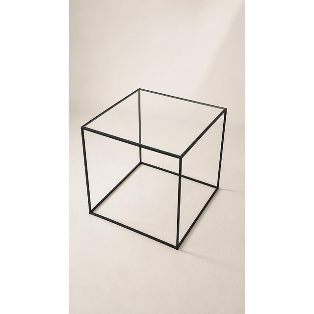 Vintage Coffee Table in Metal and Glass, 1990 For Sale - Image 4 of 4