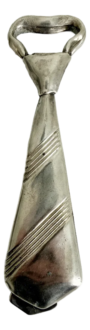 1960s Italian Silver Neck Tie Bottle Opener