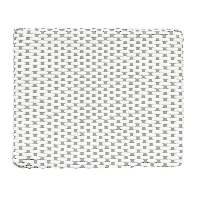Gray Robias 24.5 in. Seat Height Rectangular Rattan Backless Counter Stool with Footrest, Gray/White Dot / Natural Rattan Frame For Sale - Image 8 of 9