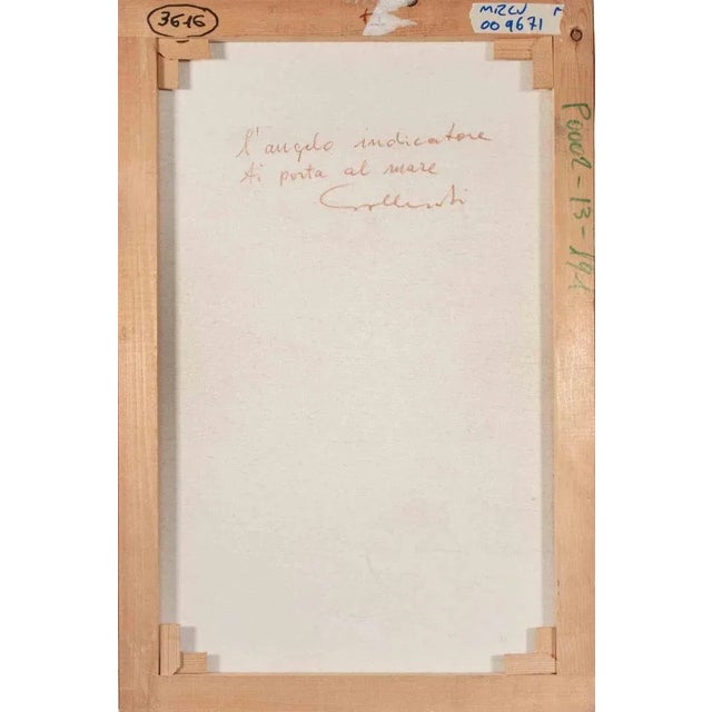 Alberto Gallerati, The Pointing Angel Takes You to the Sea, 1980s, Oil Painting For Sale - Image 4 of 7