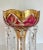 Victorian Bohemian Ruby and Amber Crystal and Glass Mantle Luster Lustre For Sale - Image 3 of 12