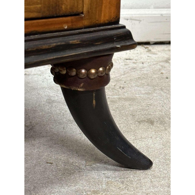 Jorge Kurczyn, Rustic Side Table With Cow Horn Legs For Sale - Image 4 of 8
