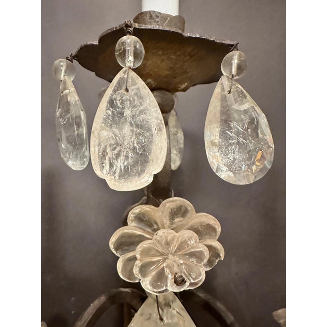 Late 19th Century Rock Crystal, Tole And Wrought Iron Wall Sconces - a Pair For Sale - Image 10 of 10