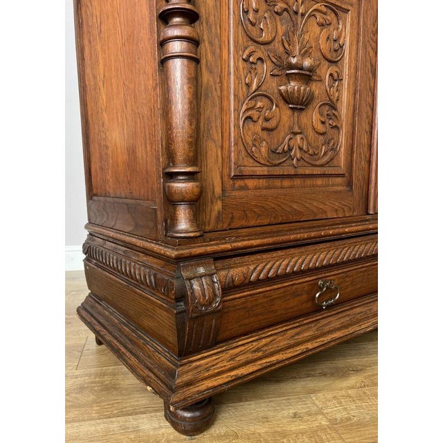Antique French Glazed Oak Display Bookcase For Sale - Image 3 of 14
