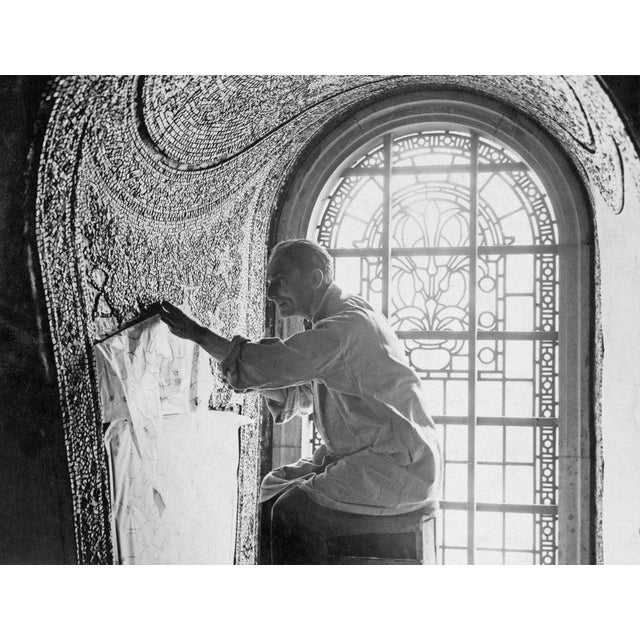 Gilded Mosaics In The Lady Chapel, Westminster Cathedral British mosaic artist Basil Cary-Elwes at work in an arched...