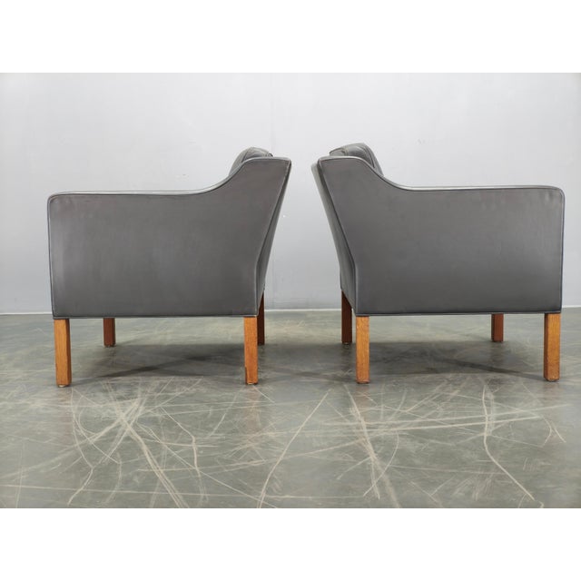 Leather Lounge Chairs by Børge Mogensen for Fredericia, 1970s, Set of 2 For Sale - Image 17 of 18