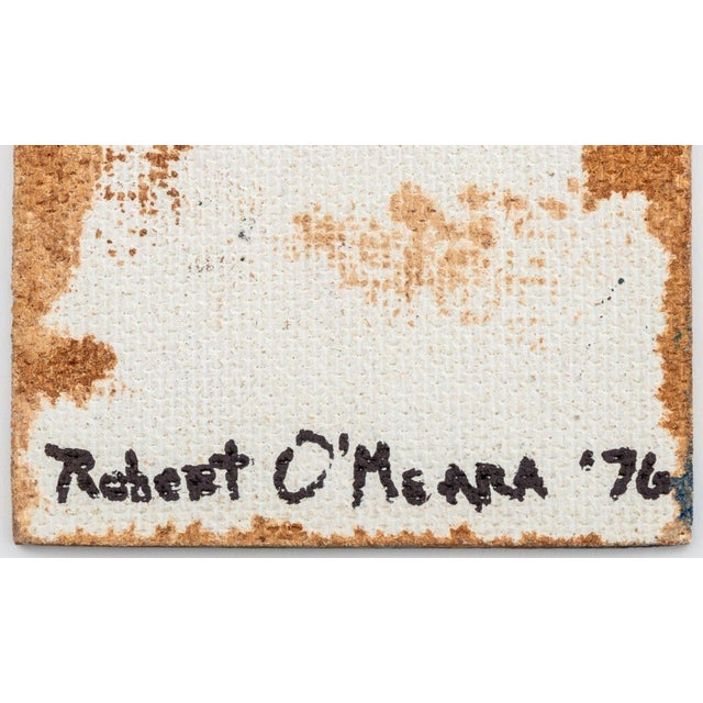 1970s Robert O'Meara Miniature Cityscape Oil on Board For Sale - Image 5 of 5