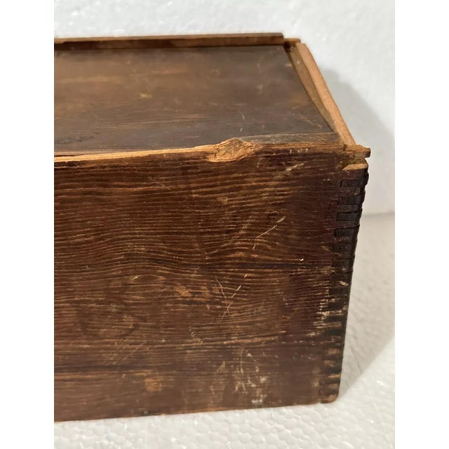 Early 20th Century Rustic Wood Box With Sliding Lid For Sale - Image 4 of 9