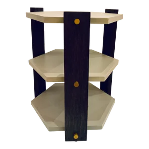 Theodore Alexander Modern Gray Three Tier Theory Side Table