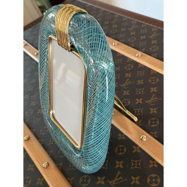 Blue Murano Glass Photo Frame with Filigree, 2000s For Sale - Image 11 of 13