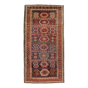 Handmade Antique Kazak Rug. 4'1" X 9'1"