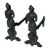 Antique Pair of Figural French Napolean III Period Black Cast Iron Fireplace Andirons, Circa 1860s For Sale