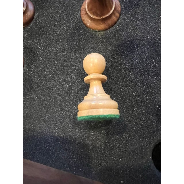 Wood Late 20th Century Linley Mayfair Wood Table Top Chess Board Game Set For Sale - Image 7 of 12