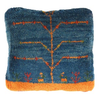 Pasargad DC Fine Hand Knotted Persian Gabbeh Pillow For Sale