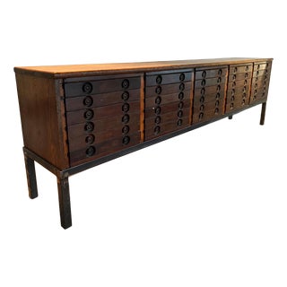 Vintage Spanish Brutalist Oak Chest of Drawers, 1950s For Sale