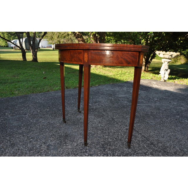 Federal Mahogany Demilune Flip Top Game Table | Chairish