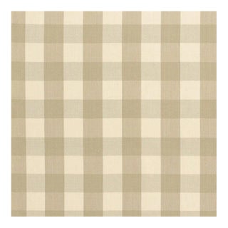 Sample - Schumacher Camden Cotton Check Fabric in Beige For Sale