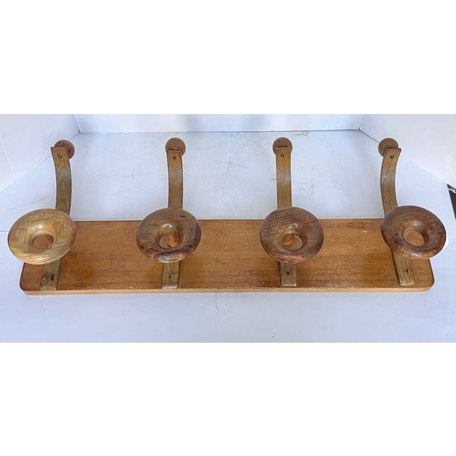 Wood 20th Century MCM Modern French Coat & Hat Rack For Sale - Image 7 of 15