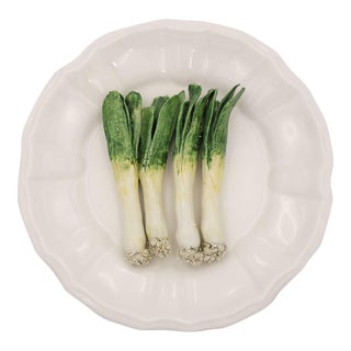 Este Leek Plate, Italy Circa 1950 For Sale