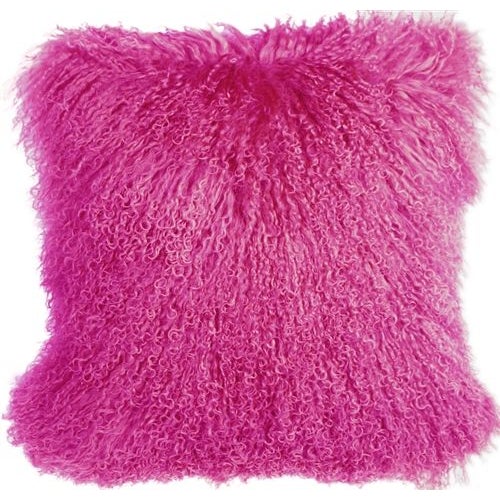 Mongolian Sheepskin Hot Pink 18x18 Pillow Chairish