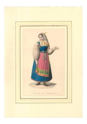 Costume di Massagrogna - Watercolor by M. De Vito - 1820 ca. 1820 c.a.