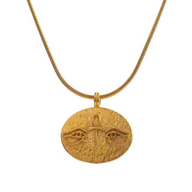 Early 21st Century Eternal Vision Ankh Gold Medallion Necklace For Sale - Image 5 of 10