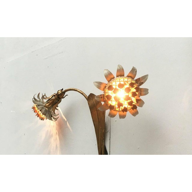 Mid-Century Italian Metal Sunflower Wall Lamp, 1960s For Sale - Image 10 of 18
