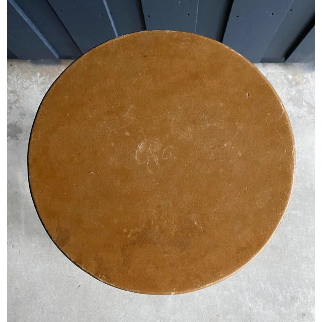 Tan Industrial Steel Plant Stand / Stool / Nightstand For Sale - Image 8 of 11