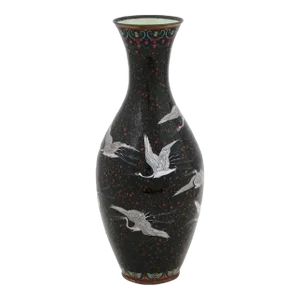 Antique Japanese Meiji Period Cloisonne Goldstone Vase