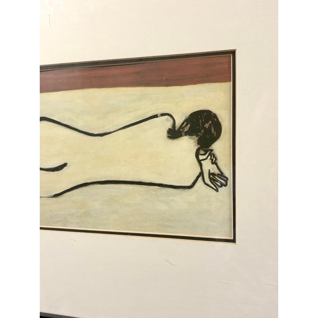 Mid 20th Century Sanyu (Chang Yu) Style Reclining Nude – Framed Modernist Print For Sale - Image 4 of 12