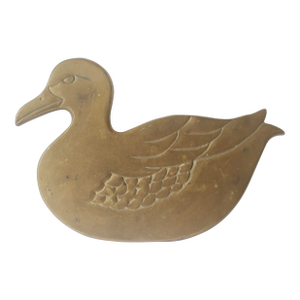 Vintage Brass Duck Trivet With Patina