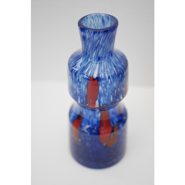 Blue Glass Art Vase from Prachen Glass Works For Sale - Image 9 of 10