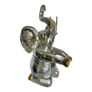 Elephant Bottle Cooler Aluminum & Brass by Arthur Court For Sale