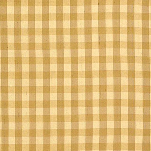 Contemporary Schumacher Inglebury Silk Check Fabric in Coin For Sale - Image 3 of 3