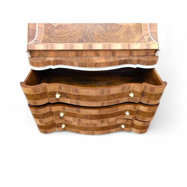 Venetian Style Walnut Desk with Drop-Leaf Door For Sale - Image 9 of 14