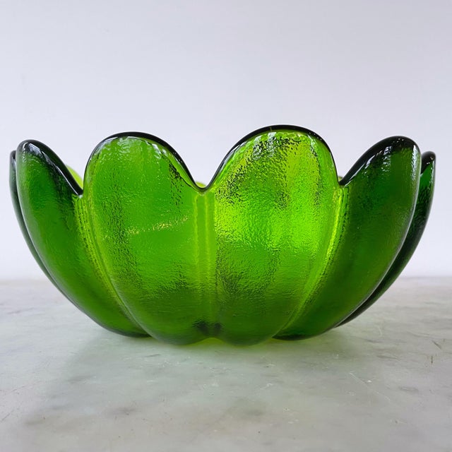 Vintage Green Glass Bowl Chairish