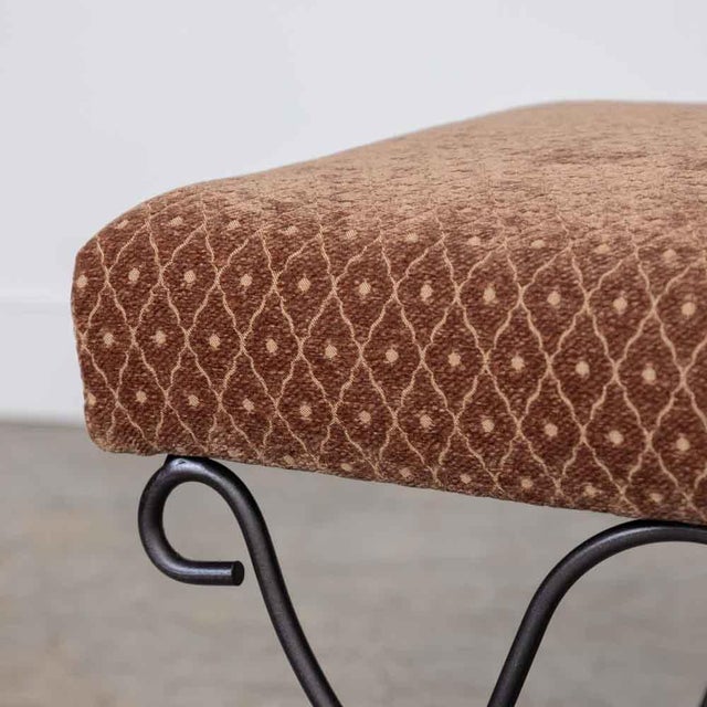 Panoplie Iron Loop Stool, Brown Chenille For Sale - Image 10 of 12