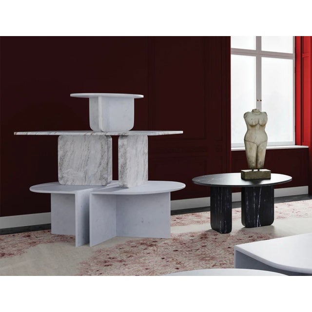 Mid-Century Modern Matthew Izzo Home Marble Rectangle Coffee Table For Sale - Image 3 of 5