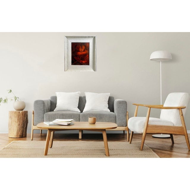 Symbolist School Student of Eugène Carrière, The Mother's Kiss, Early 20th Century, Oil on Canvas, Framed For Sale - Image 6 of 10