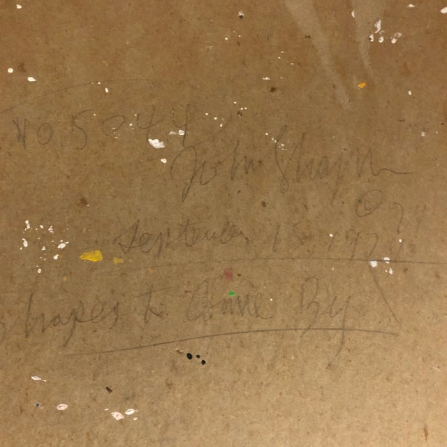 Bright Pink Original Vintage Abstract Landscape Painting 1970’s For Sale - Image 8 of 9