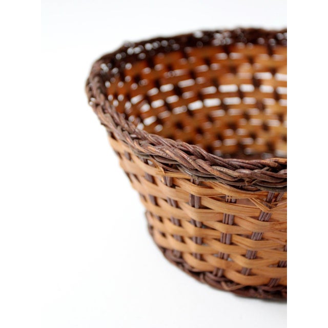Vintage Woven Basket Bowl For Sale - Image 4 of 6