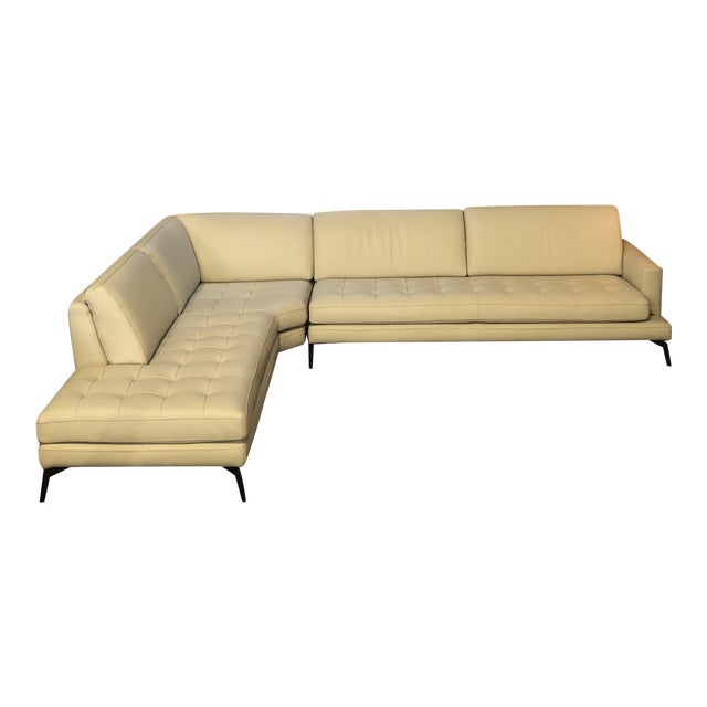 Contemporary Italian Leather Sectional Chairish
