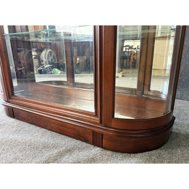 Late 20th Century Pulaski Cherry Bow Front Curio Cabinet For Sale - Image 13 of 15