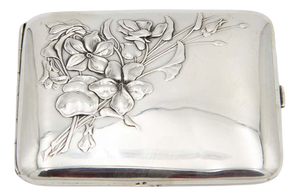 Silver Cigarette Case with Art Nouveau Reliefs