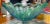 Mid-Century Modern Murano Green and Blue Scalloped Large Glass Statement Bowl For Sale - Image 3 of 10