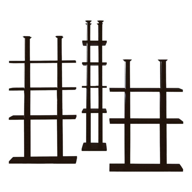 Peristylo Black Wooden Shelves by Oscar Tusquets for BD Barcelona, Set of 3 For Sale